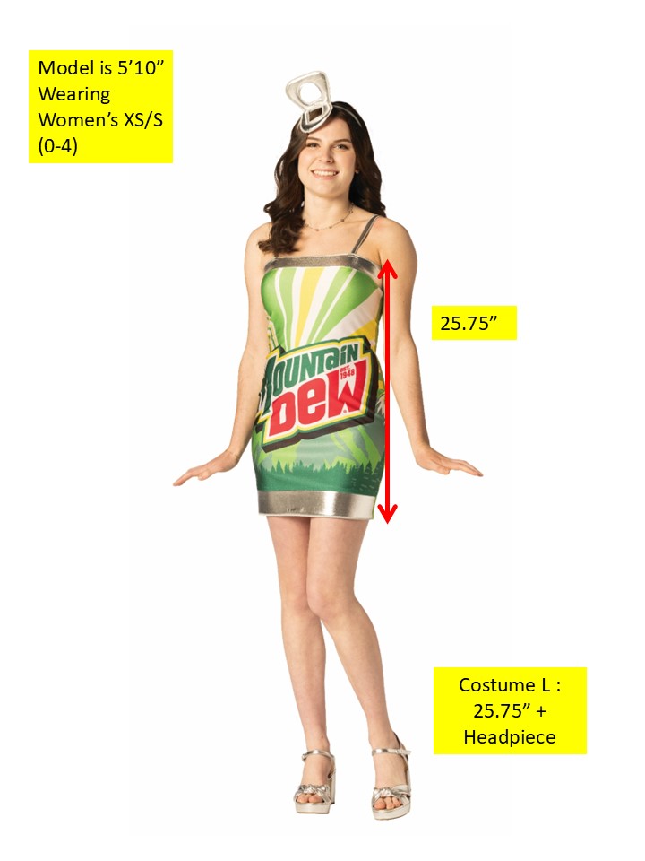 Rasta Imposta Mountain Dew Dress Kostüm Damen Größe M