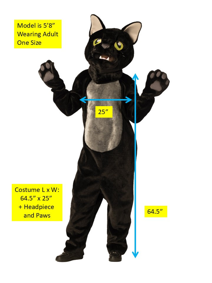 Rasta Imposta Black Cat Kostüm Overall Maske Einheitsgröße