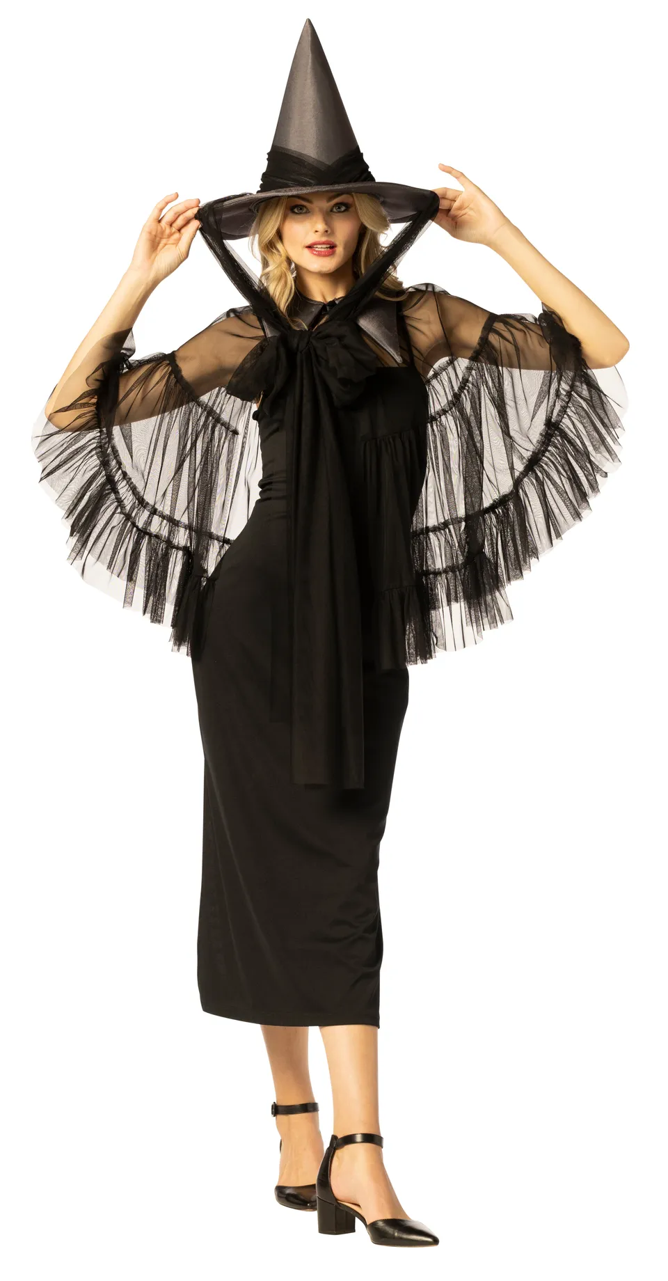 Rasta Imposta Witch Hat & Cape Kostüm Schwarz One Size