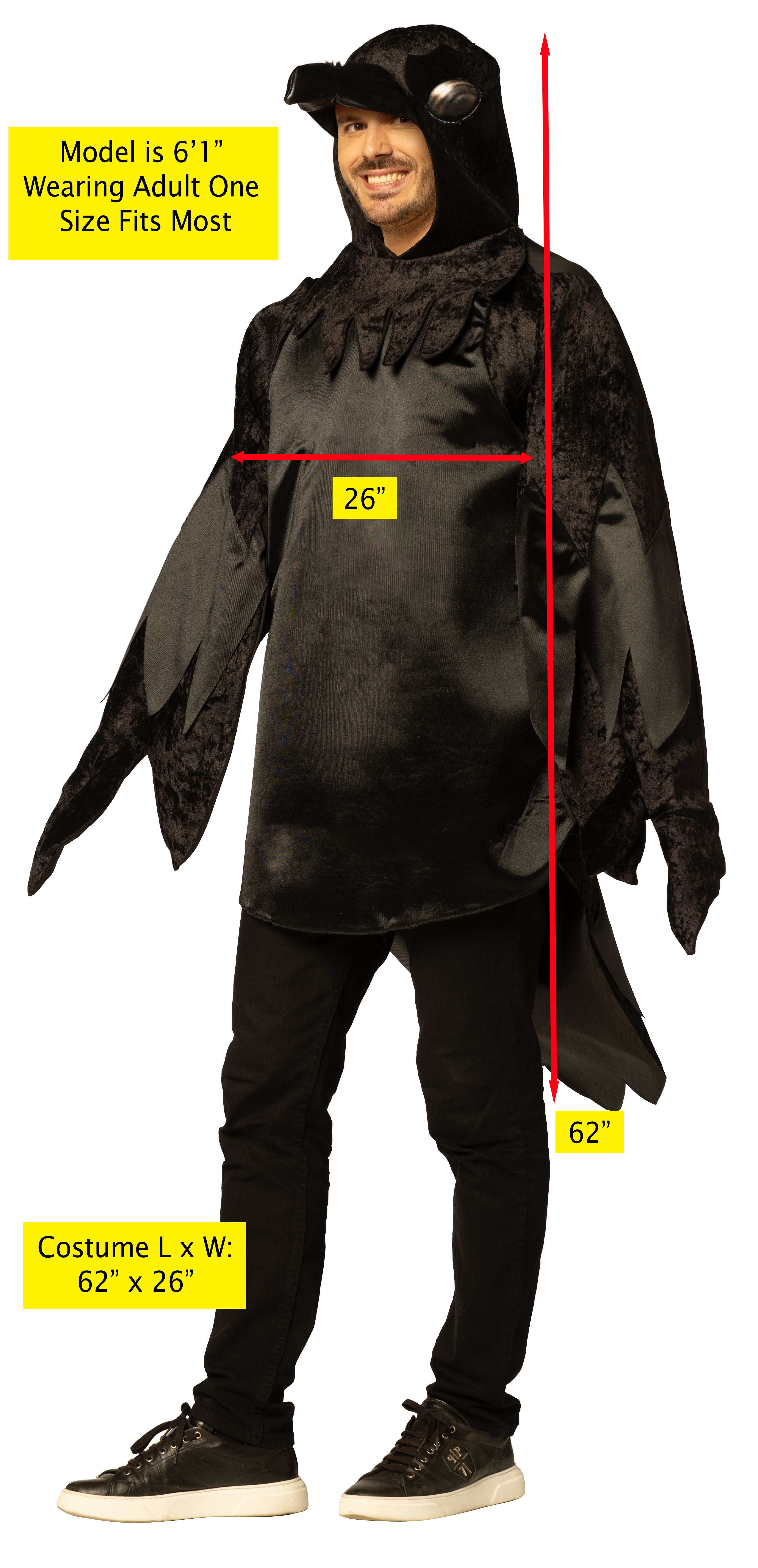 Rasta Imposta Raven Black Bird Kostüm Einheitsgröße schwarz