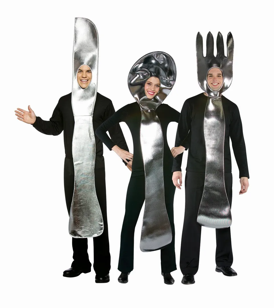 Rasta Imposta Utensil 3er Besteck Kostüm One Size Silber
