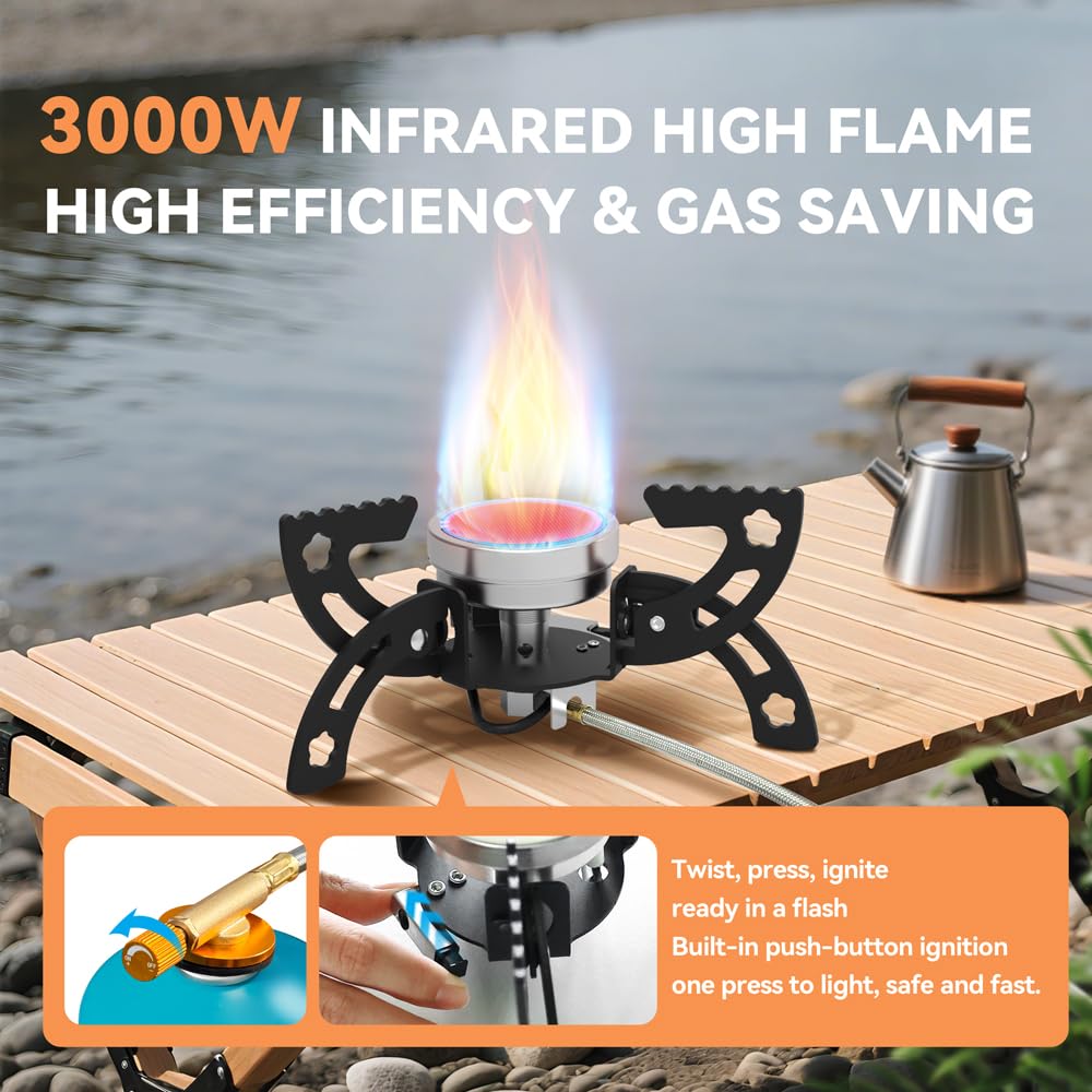 REDSUN FD6 Campingkocher mit EVA-Tasche winddicht 3,0 kW
