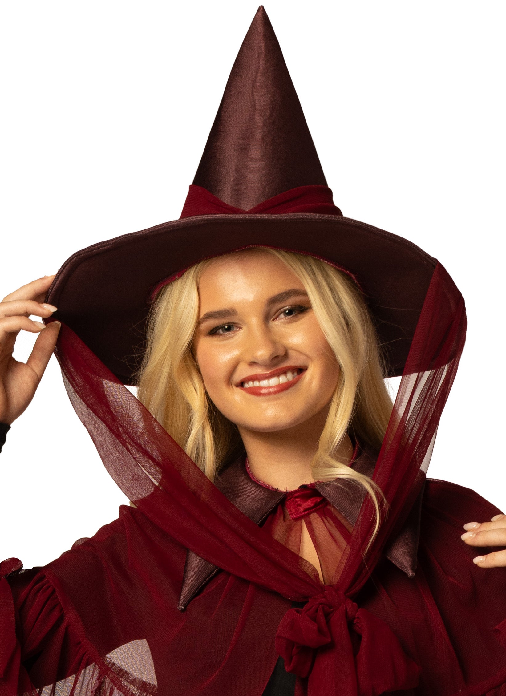 Rasta Imposta Witch Hat Cape Kostüm Hexe Burgunder One Size