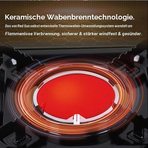 REDSUN C2 Campingkocher Infrarot 1,45 kW schwarz Piezo
