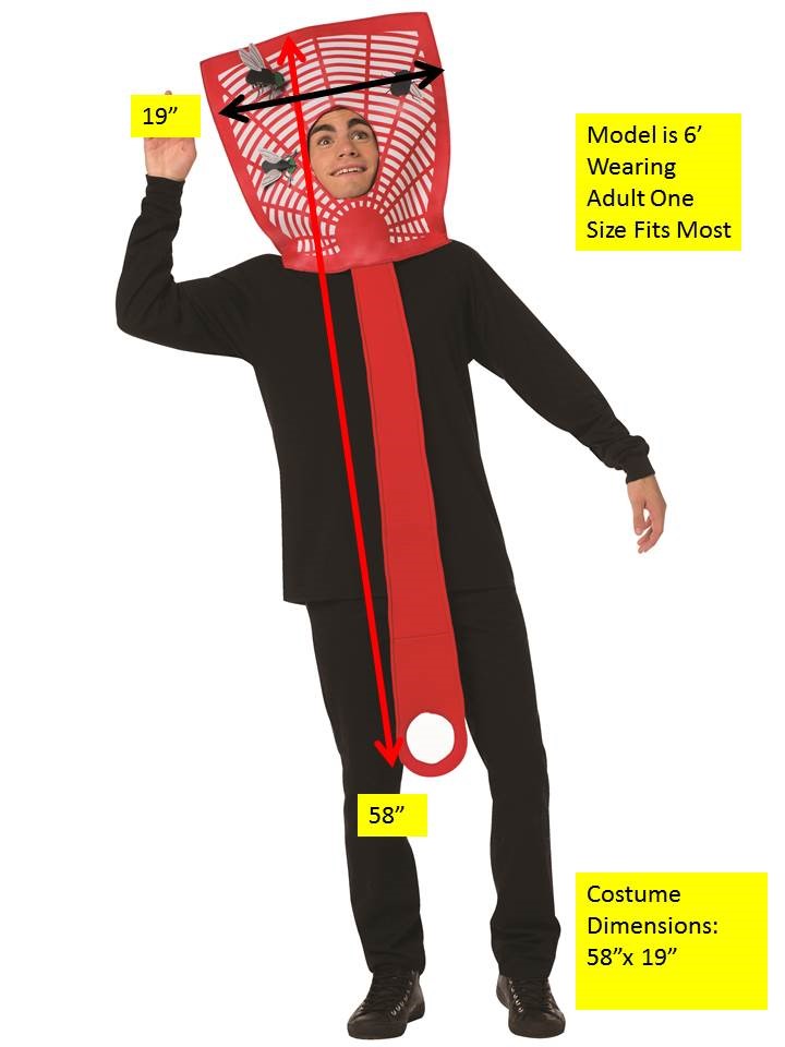Rasta Imposta Fly Swatter Kostüm Erwachsene Einheitsgröße Rot