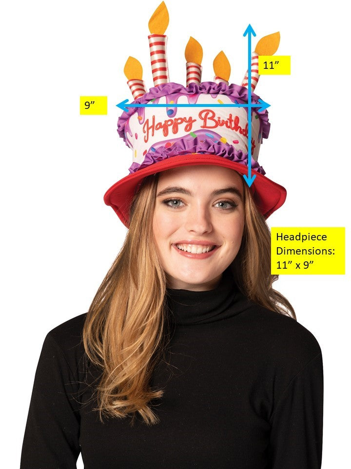 Rasta Imposta Birthday Cake Hut Kostümhut Weiß mit Kerzen Einheitsgröße