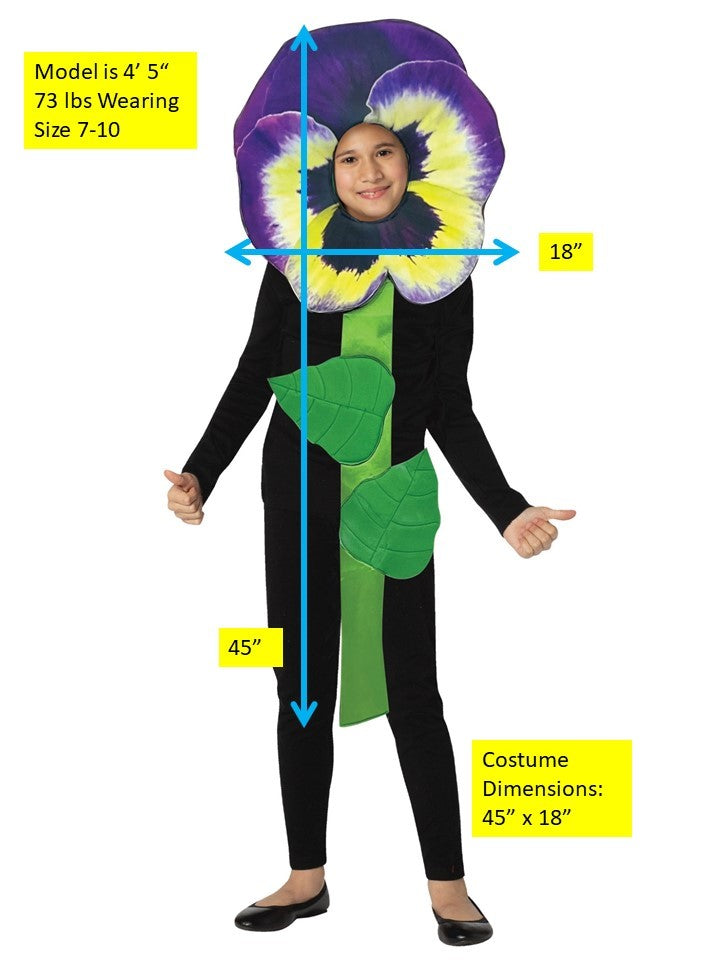Rasta Imposta Purple Pansy Kostüm Blume Kinder 7-10