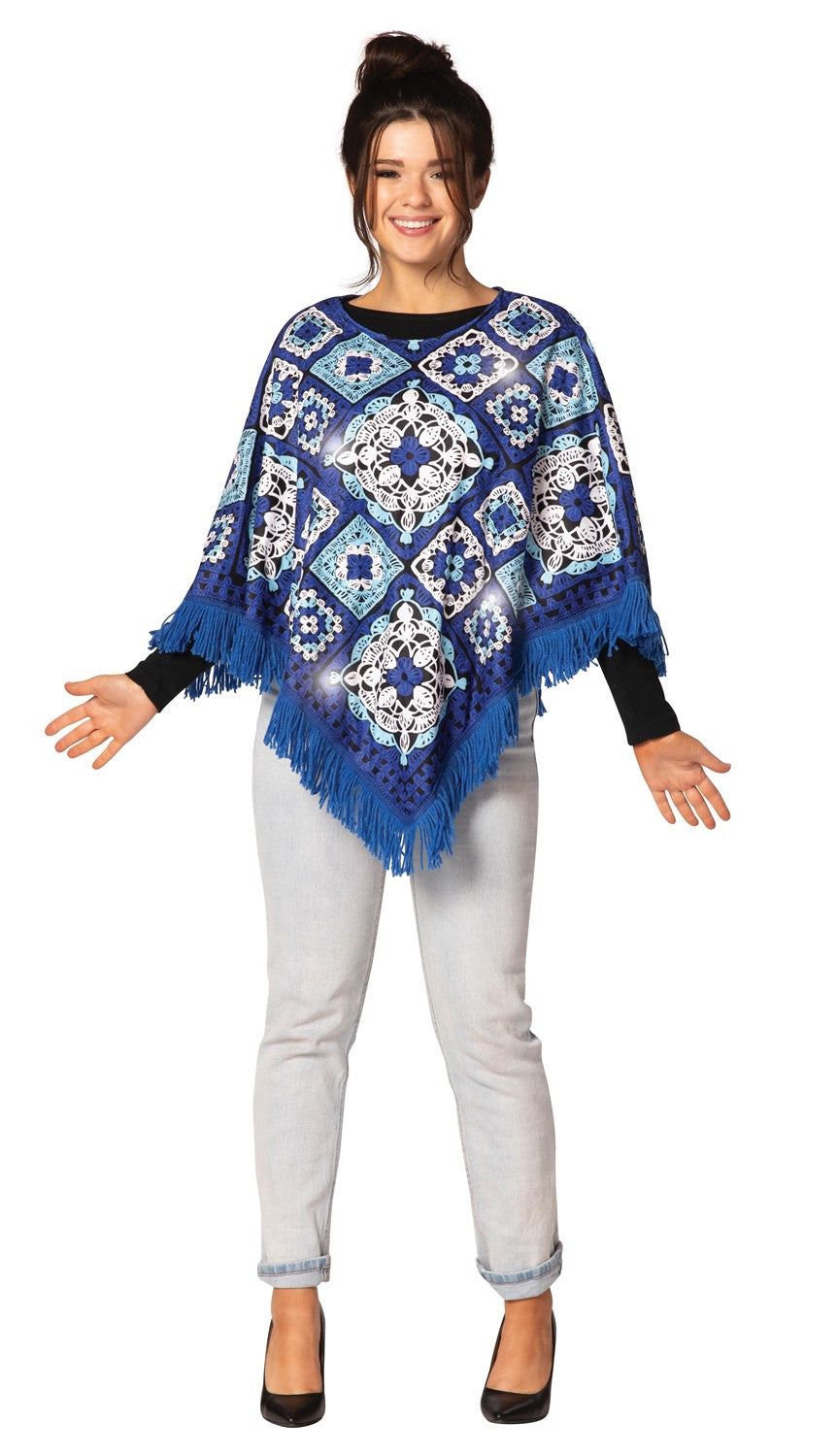 Rasta Imposta Hanukkah Poncho Kostüm mit Lichtern One Size