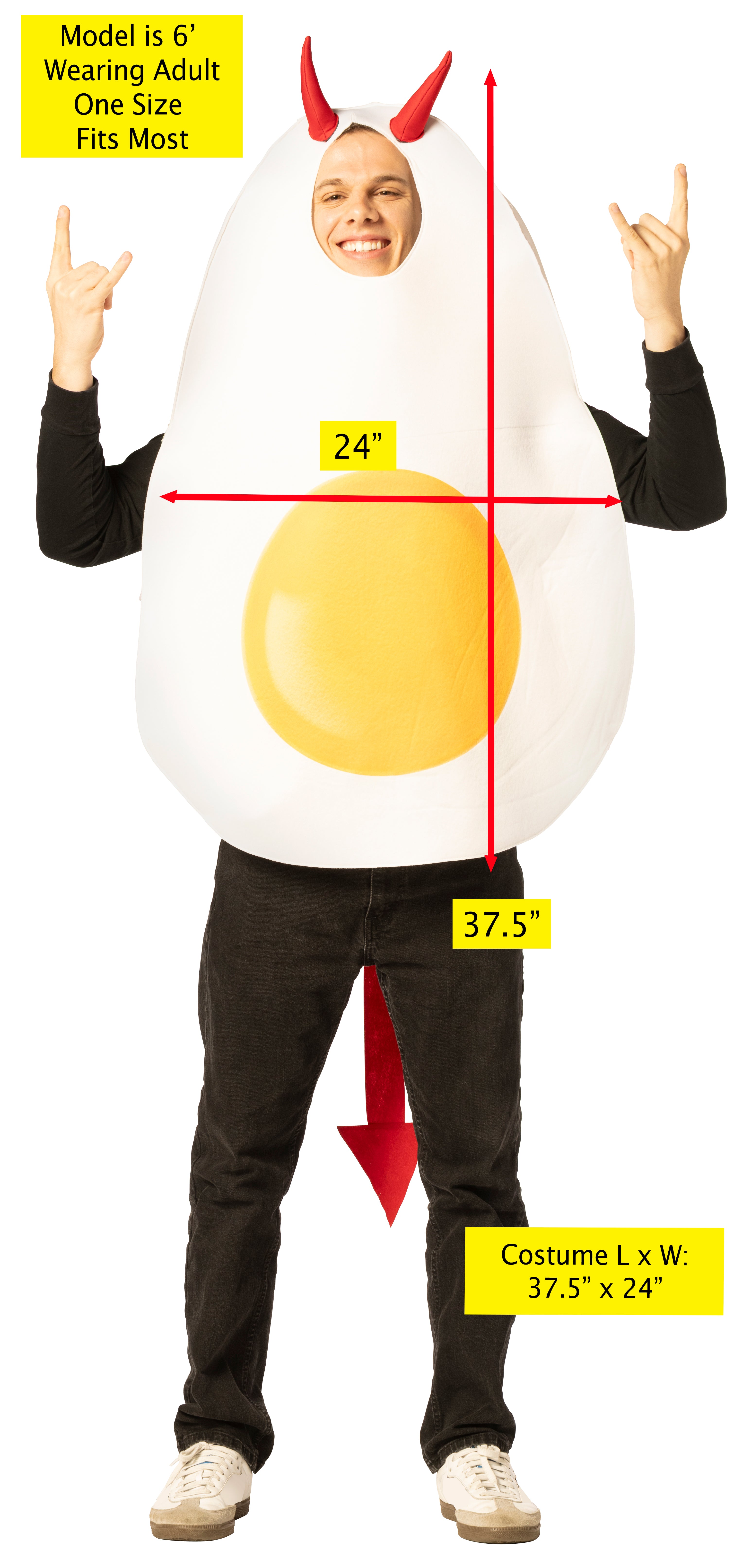 Rasta Imposta Deviled Egg Kostüm One Size mit Hörnern