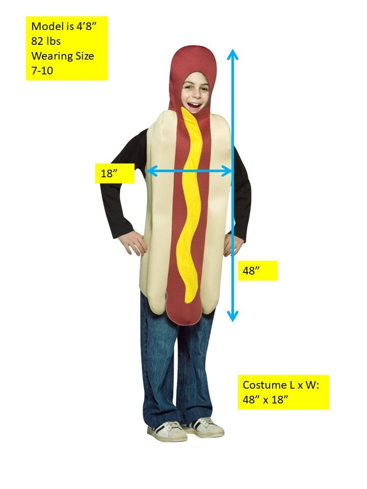 Rasta Imposta Hot Dog Kostüm Kind 7-10 Senf