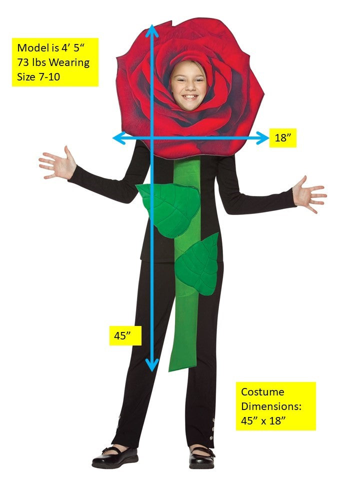 Rasta Imposta Rose Flower Kinderkostüm 7-10 rote Rose