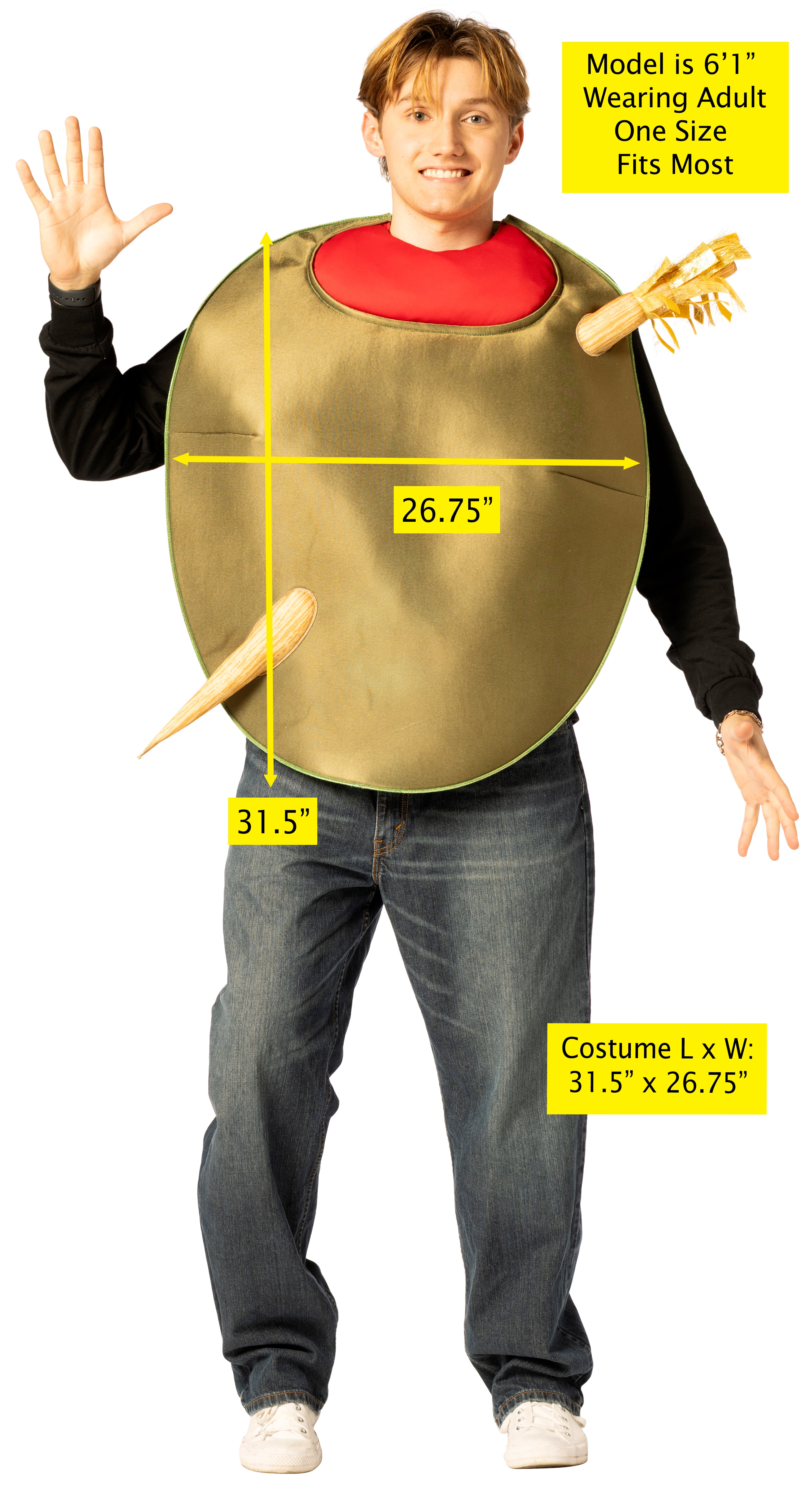 Rasta Imposta Olive Kostüm One Size Schaum Zahnstocher