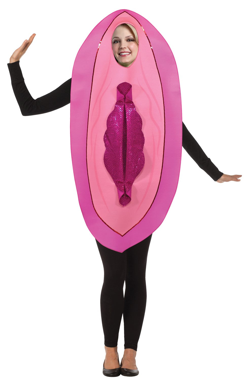 Rasta Imposta Pink Sequin Vagina Kostüm Damen