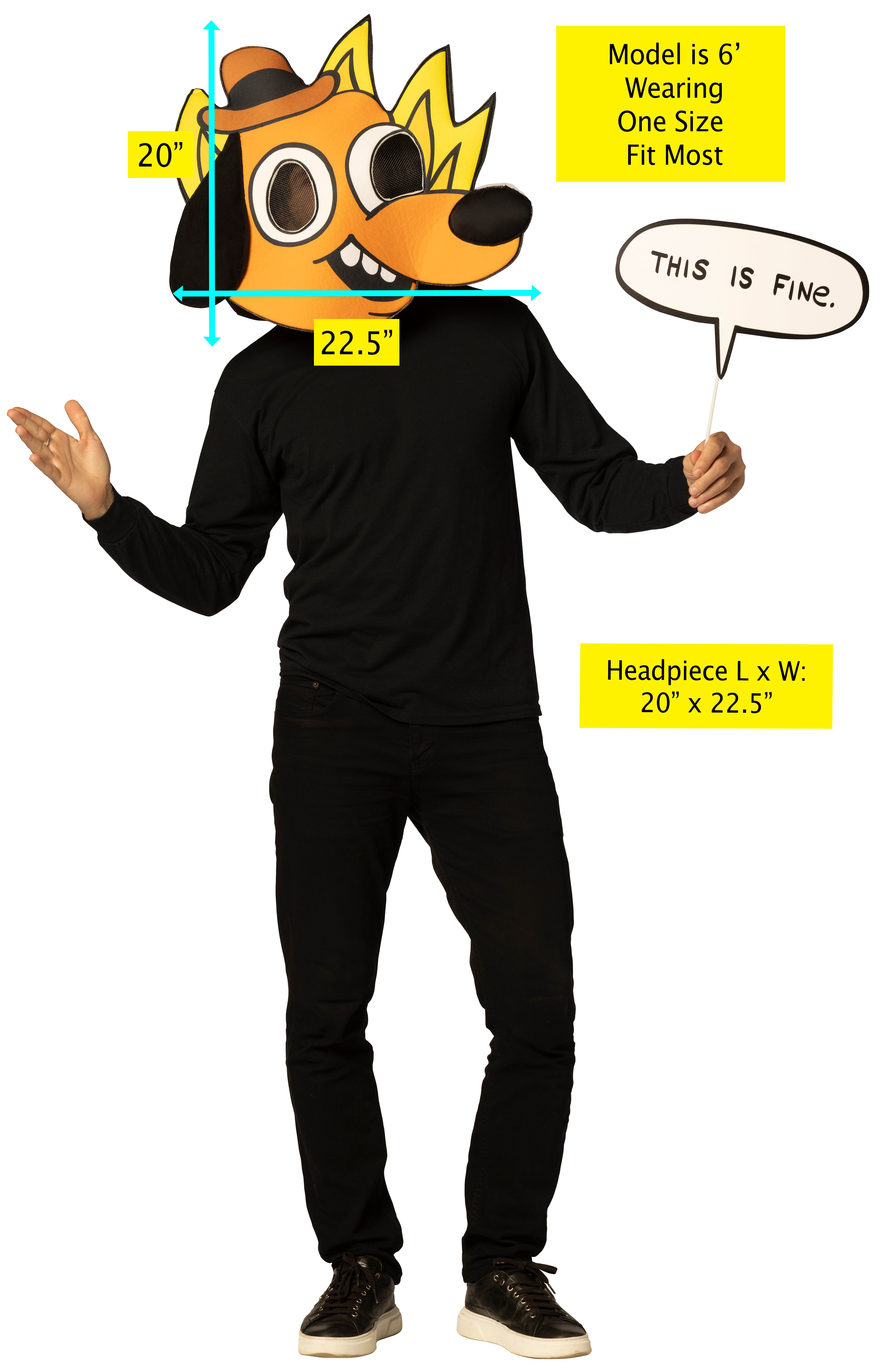 Rasta Imposta This is Fine Hundemaske One Size Meme