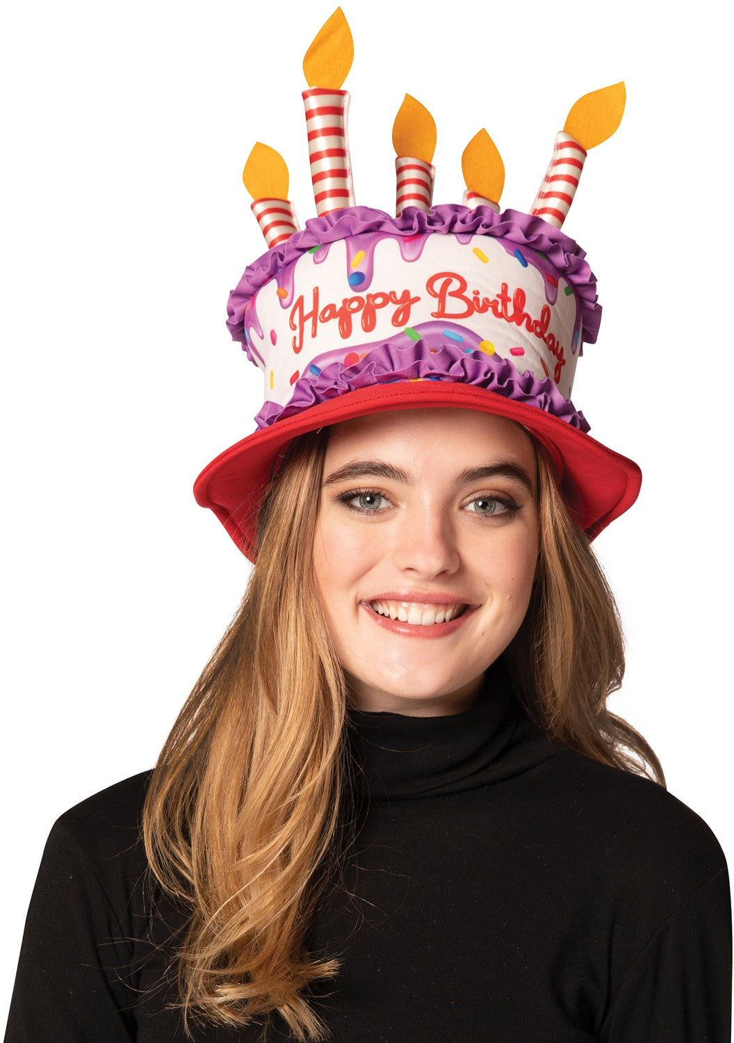 Rasta Imposta Birthday Cake Hut Kostümhut Weiß mit Kerzen Einheitsgröße