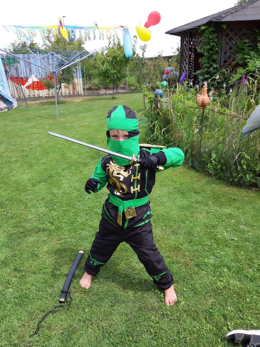 Katara 1771-01 Ninja Kostüm Kinder Grün S 104/110/116