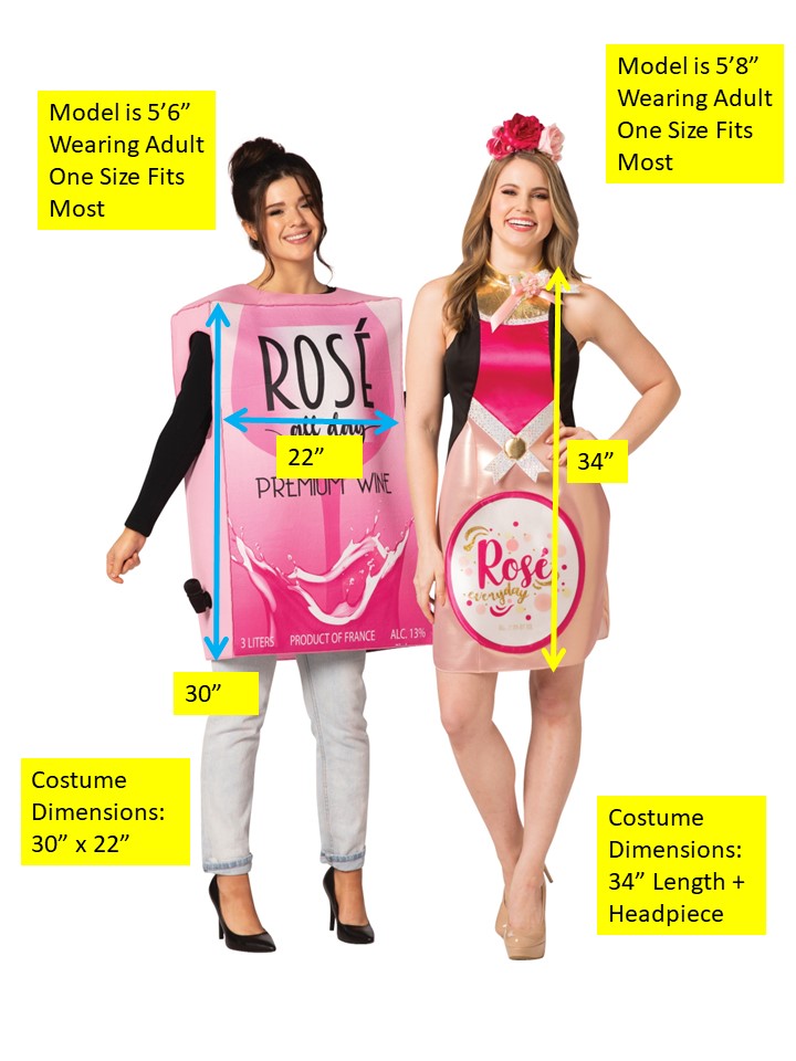Rasta Imposta Rosé Wine Box Paarkostüm Karton und Kleid
