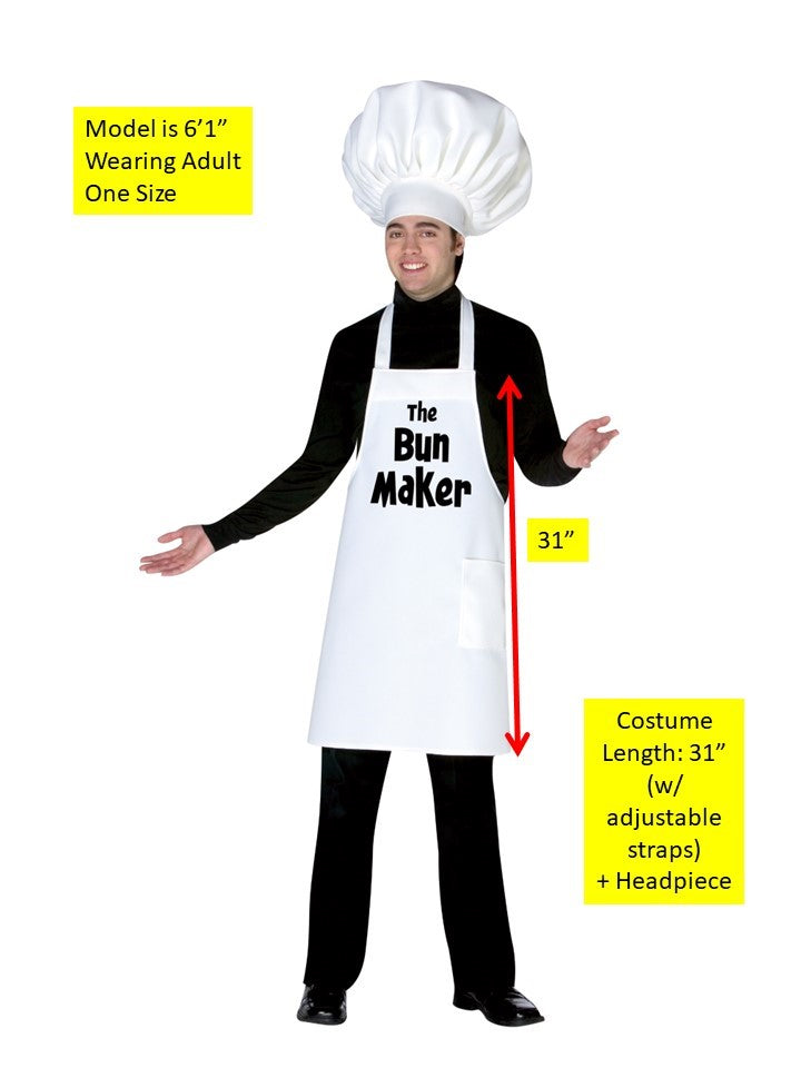 Rasta Imposta Bun Maker Kostüm Erwachsene Einheitsgröße Schürze