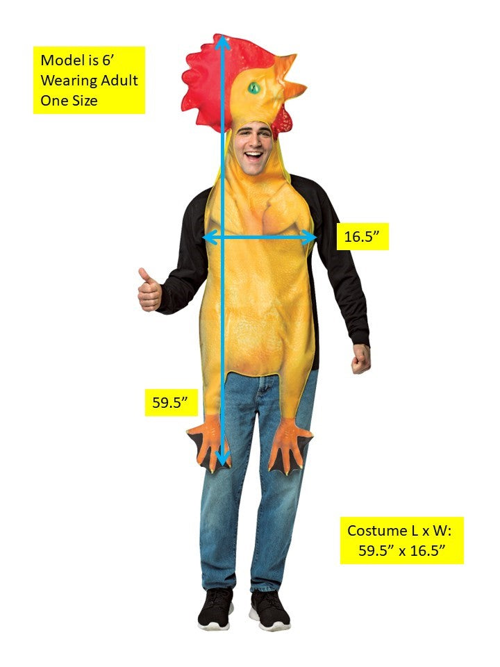 Rasta Imposta Chicken Kostüm Einheitsgröße Kapuze