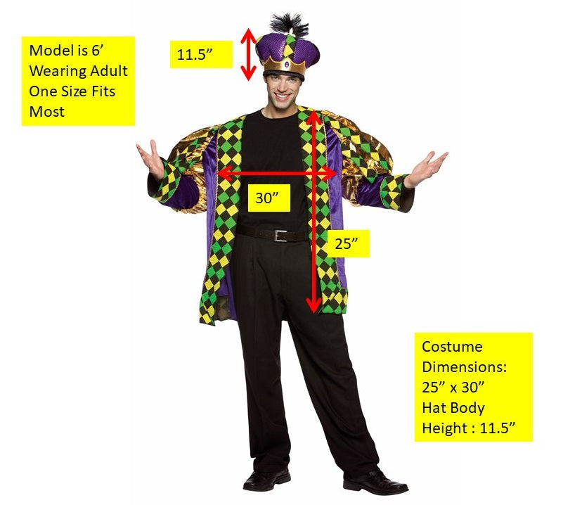 Rasta Imposta Mardi Gras King Kostüm König One Size