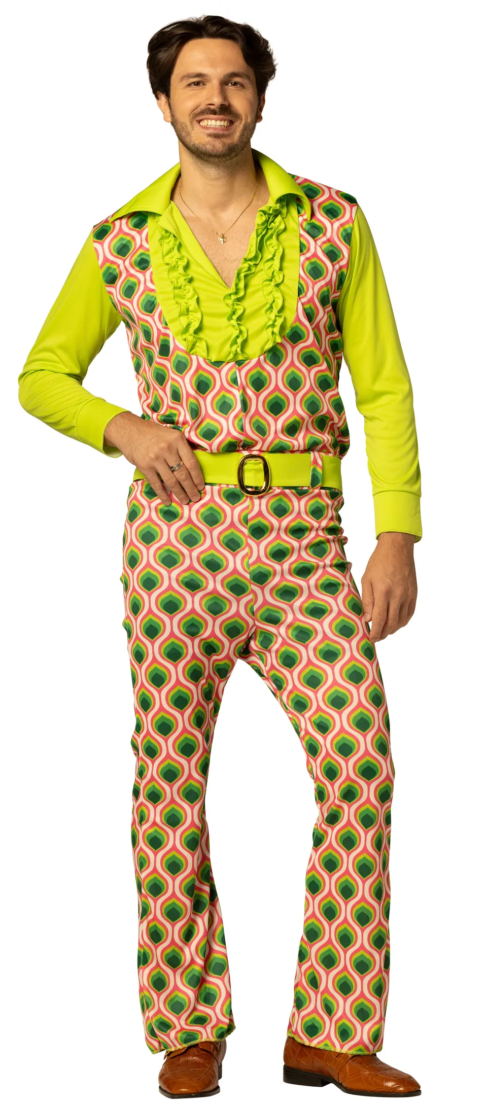 Rasta Imposta Swaggertown 70er Jumpsuit grün pink Gr. M