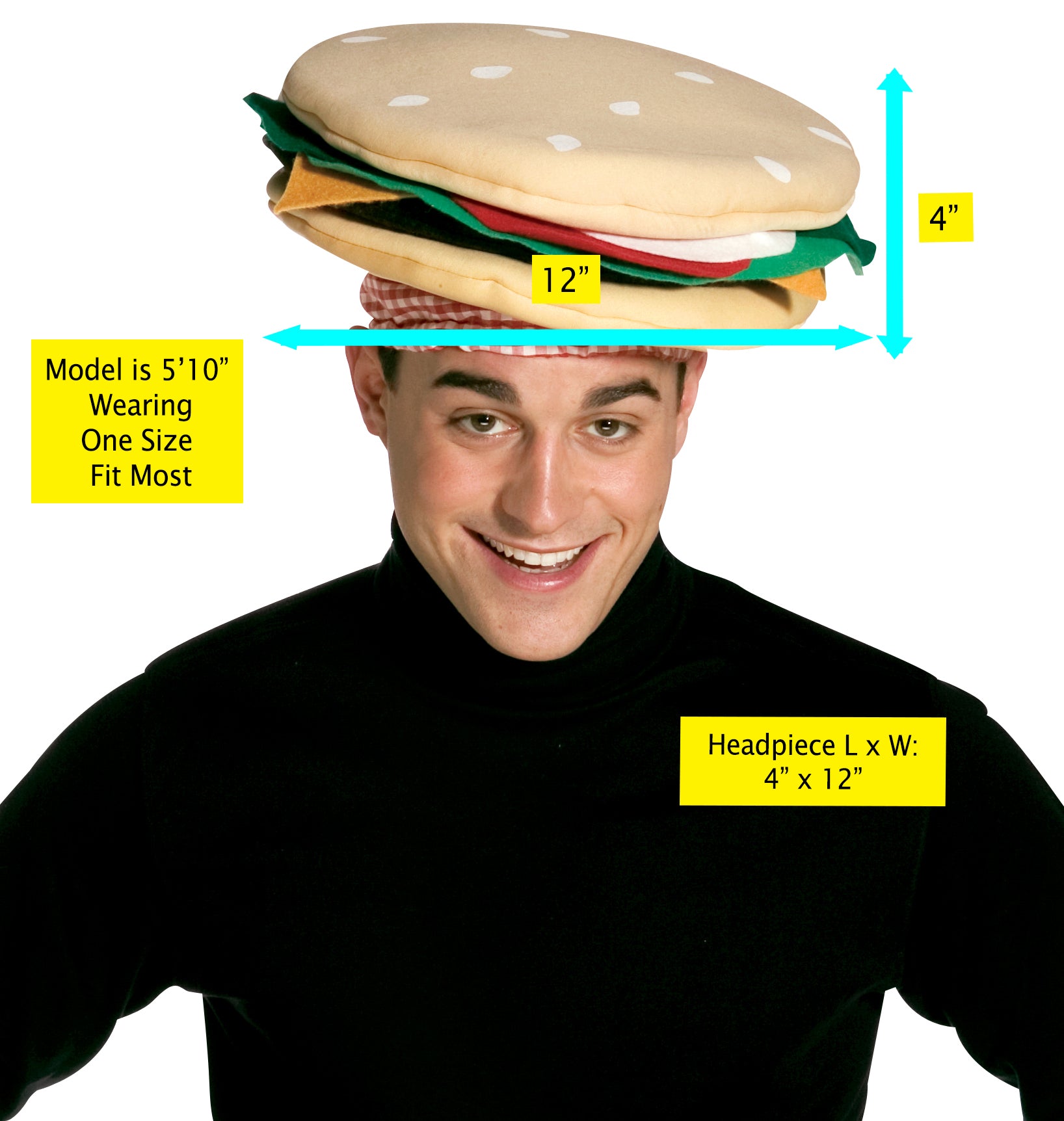 Rasta Imposta Cheeseburger Hut Kostümhut One Size
