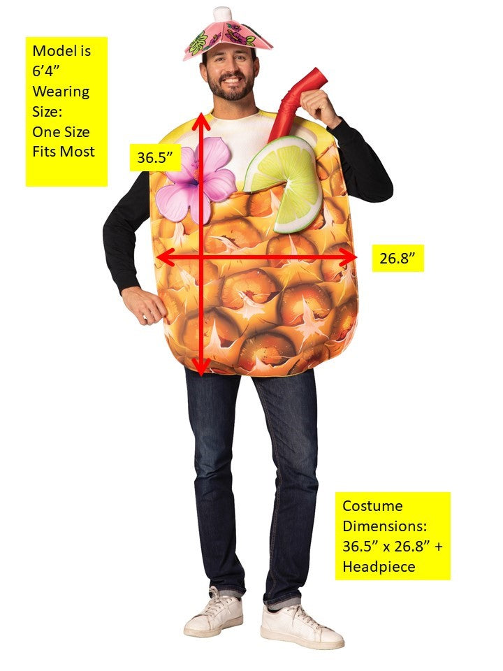 Rasta Imposta Pineapple Cocktail Kostüm Einheitsgröße Ananas