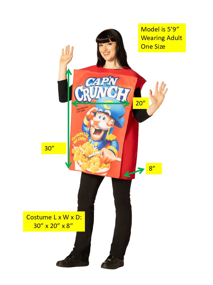 Rasta Imposta Cap'n Crunch Kostüm Cereal Box Einheitsgröße