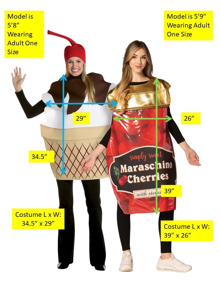 Rasta Imposta Cherries Sundae Partnerkostüm Einheitsgröße 2er-Set