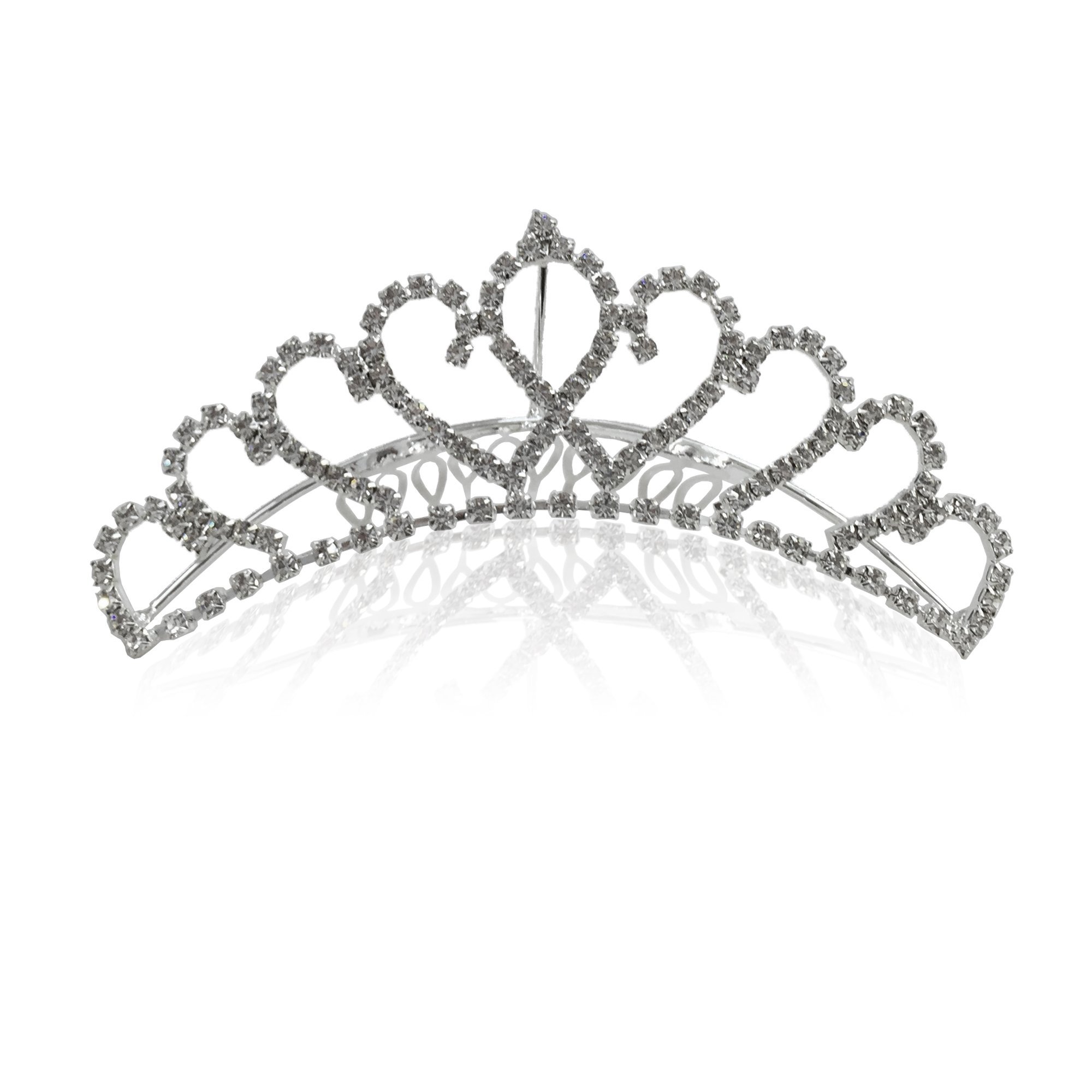 Katara 1738 Mini Kamm #1 Diadem silber Strass 16 cm