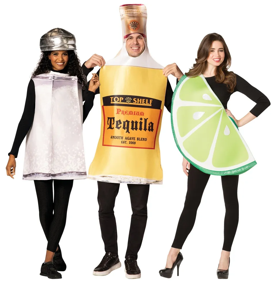 Rasta Imposta Tequila Gruppenkostüm 3er Flasche Limette Salz