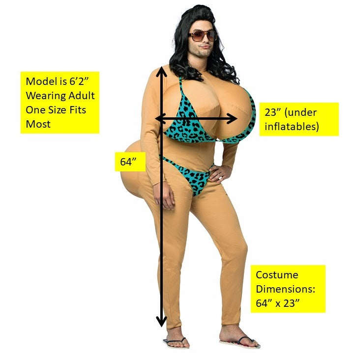 Rasta Imposta Big Bikini Babe Kostüm Einheitsgröße Leopard