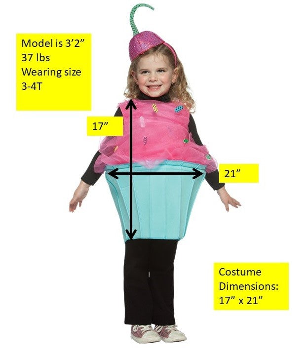 Rasta Imposta Cupcake Sweet Eats Kostüm Kind 3-4 Rosa Blau
