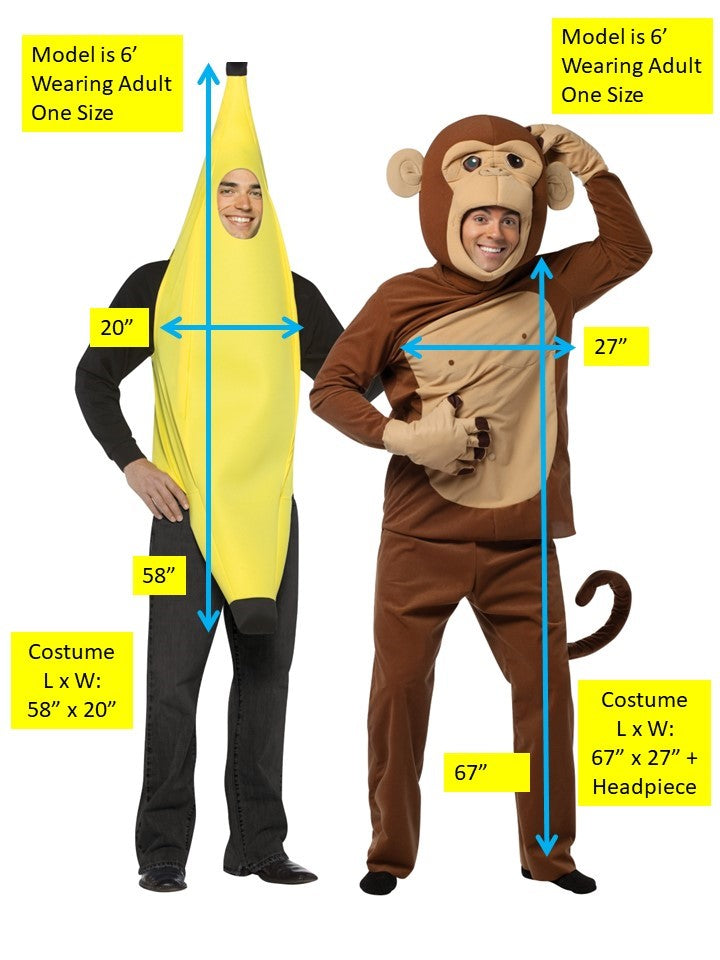 Rasta Imposta Banana Monkey Paarkostüm Unisex Einheitsgröße