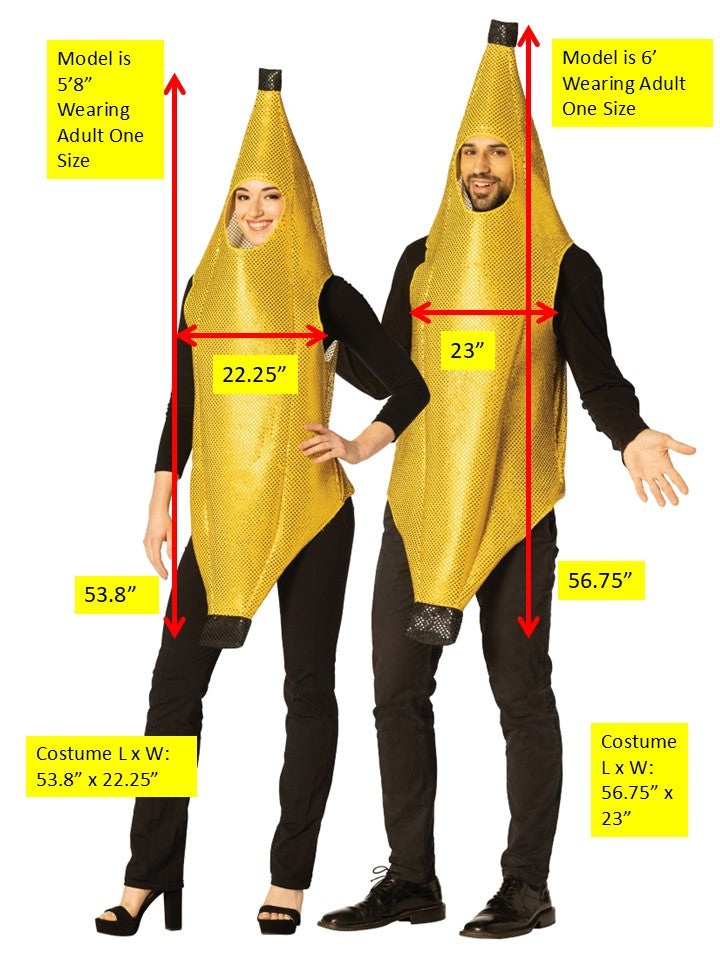 Rasta Imposta Glitzy Banana Paarkostüm XXS und OS Paillette