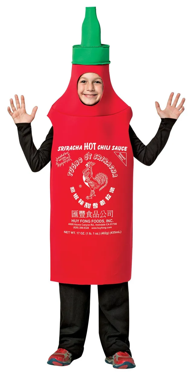 Rasta Imposta Sriracha Kostüm Kinder 7-10 Flaschen-Tunika