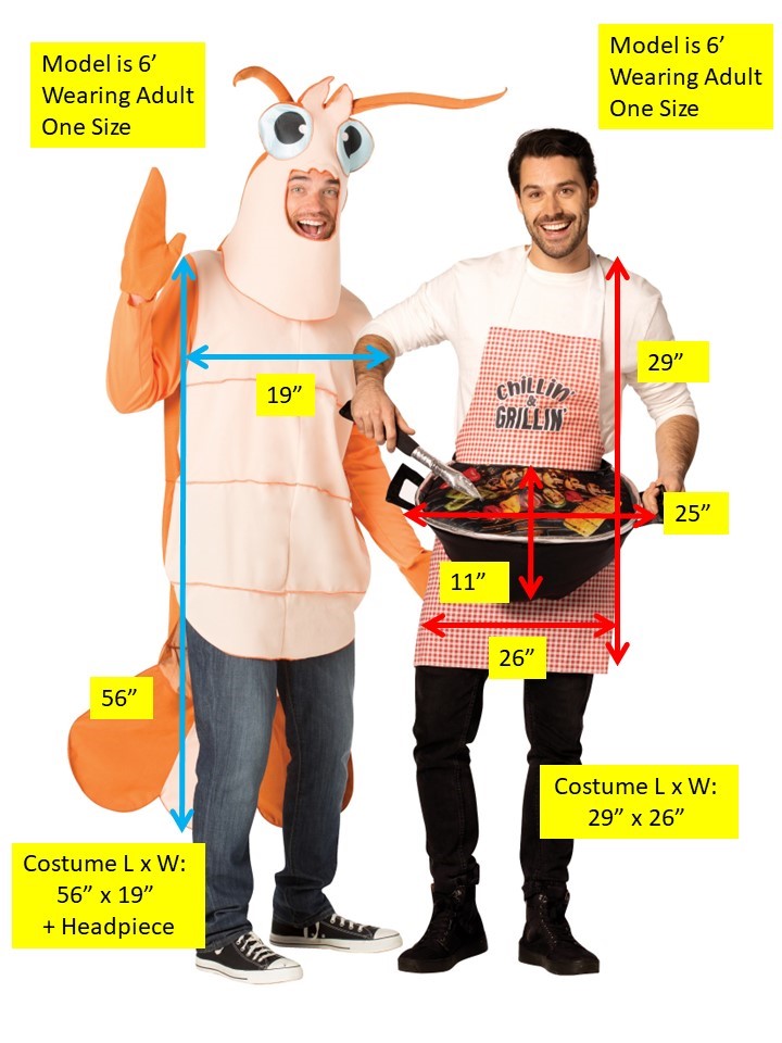 Rasta Imposta Grill Master & Shrimp Kostüm Set Einheitsgröße Paar