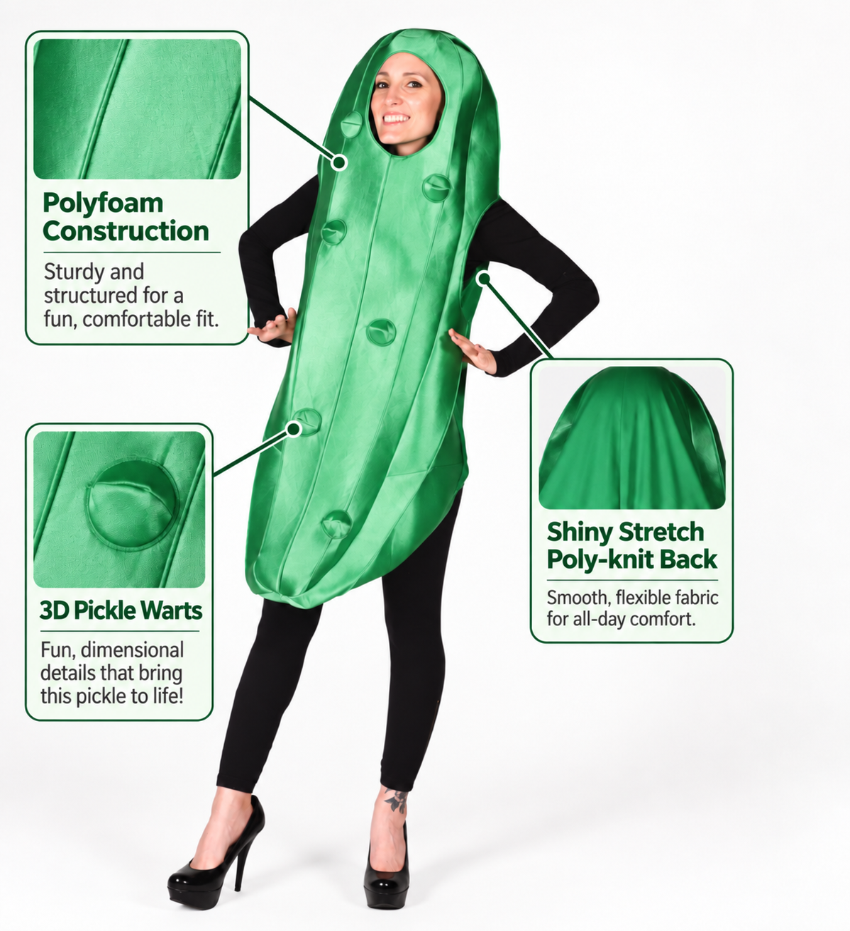Rasta Imposta Pickle Kostüm XXS Gurke Grün Tunika