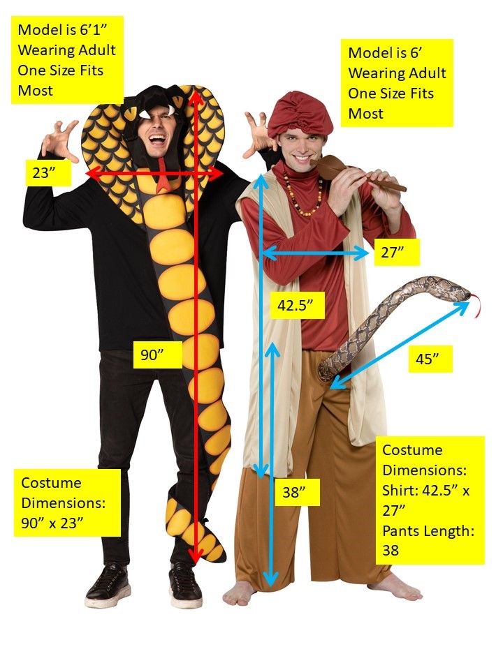 Rasta Imposta Cobra Snake Charmer Paarkostüm Einheitsgröße