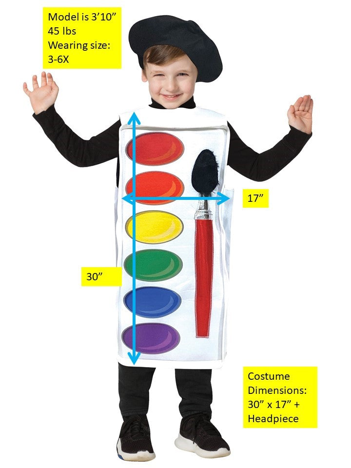 Rasta Imposta Watercolor Paint Palette Kinderkostüm 3-6X mit Barett