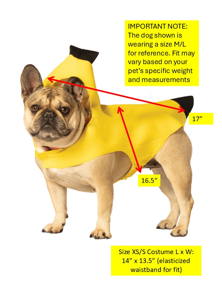 Rasta Imposta Banana Hundekostüm XS-3X Banane Gelb