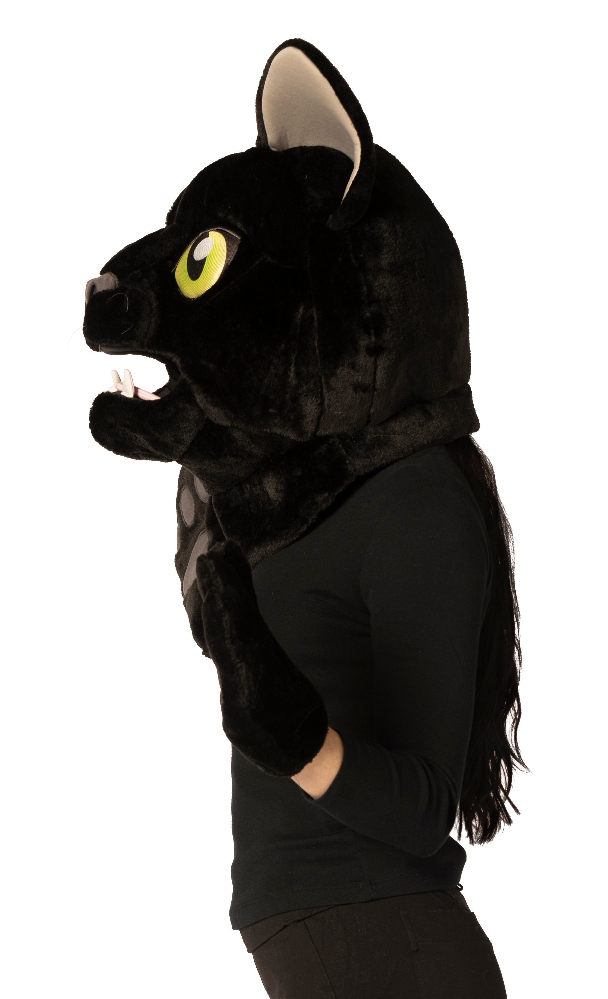 Rasta Imposta Black Cat Maske mit Pfoten Kostümset Schwarz