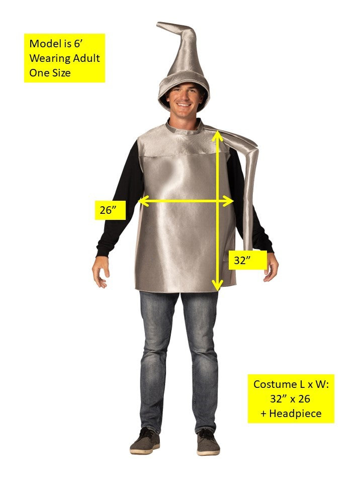 Rasta Imposta Oil Can Tin Man Kostüm Einheitsgröße Silber
