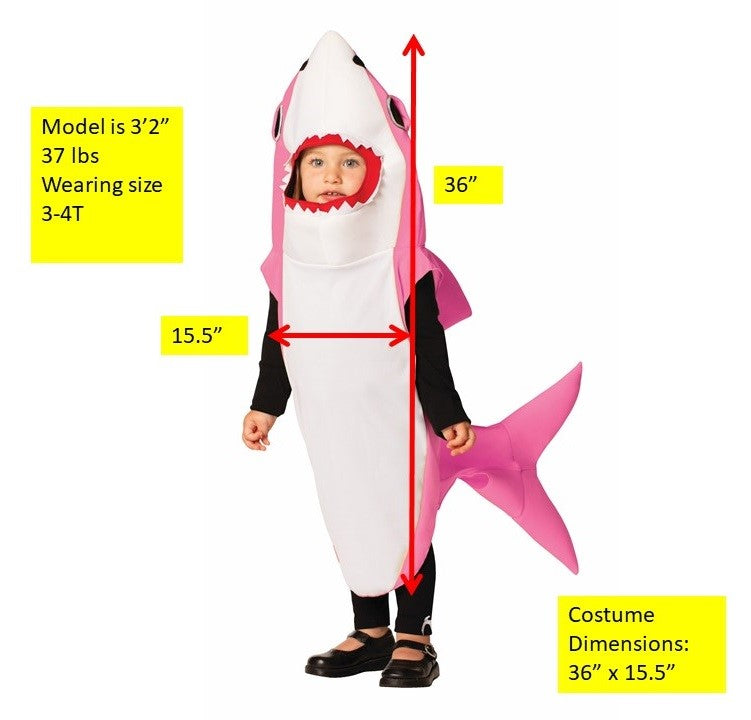 Rasta Imposta Pink Shark Kostüm Kinder 3-4 Jahre Rosa
