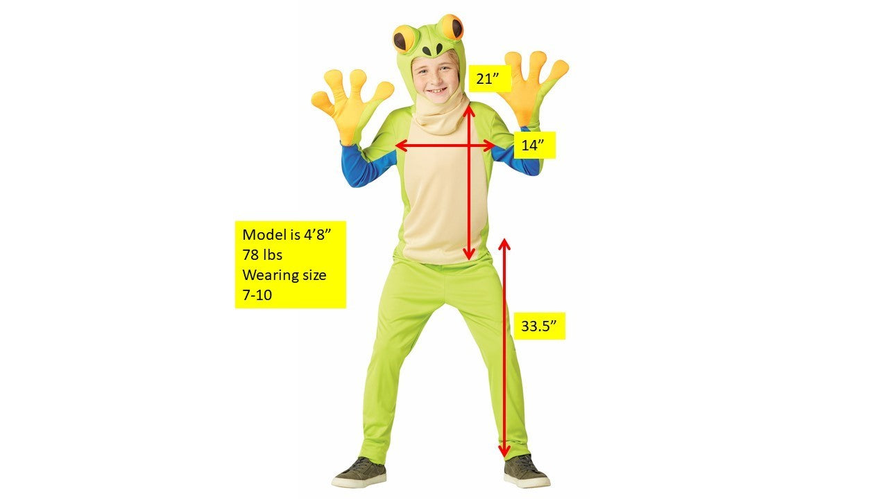 Rasta Imposta Tree Frog Kostüm Kinder Frosch 7-10 Grün