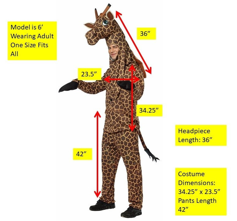 Rasta Imposta Giraffe Erwachsenenkostüm One Size Tierkostüm