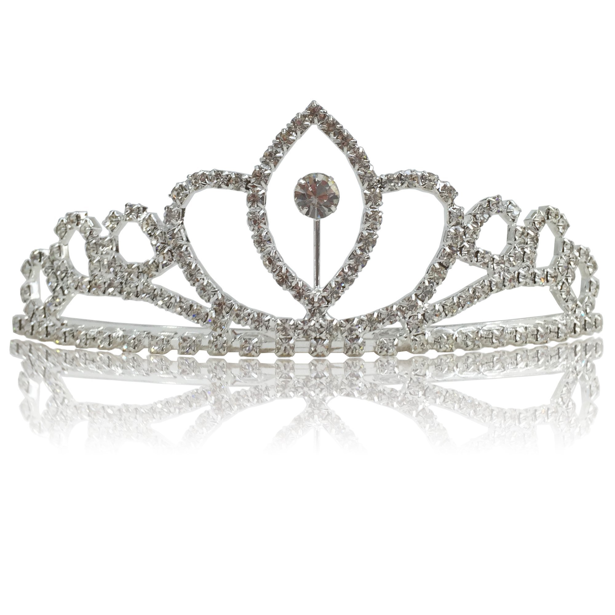 Katara 1738 Mini Kamm #1 Diadem silber Strass 16 cm