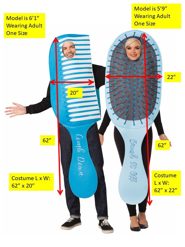 Rasta Imposta Comb Brush Partnerkostüm Einheitsgröße 2-tlg