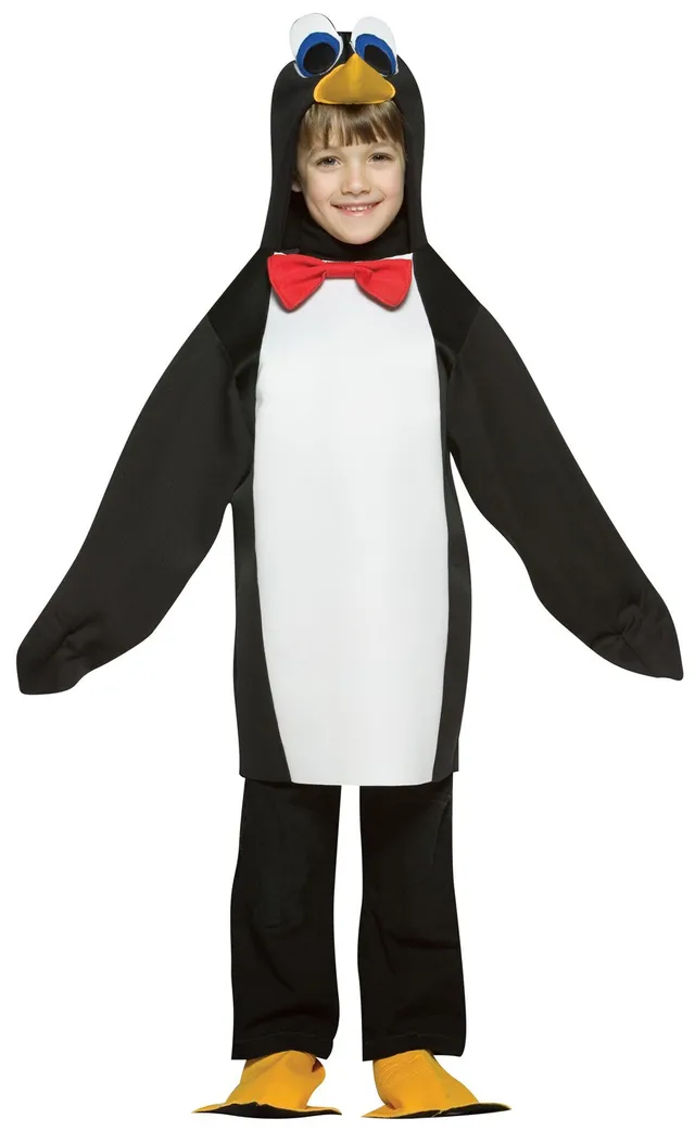 Rasta Imposta Pinguin Kostüm Kinder 4-6 mit Kapuze Polyester