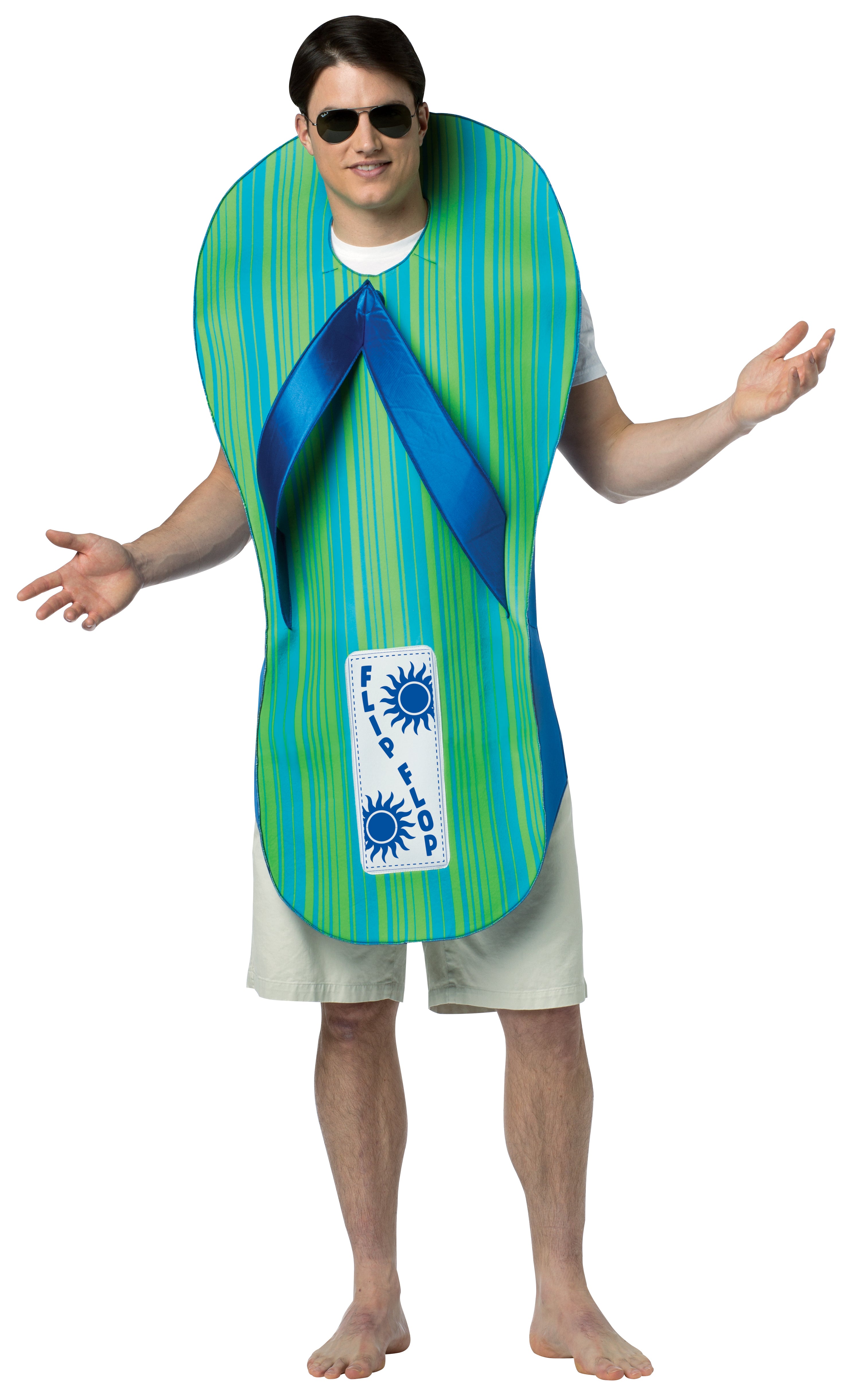Rasta Imposta Flip Flop Kostüm Einheitsgröße Grün-Blau